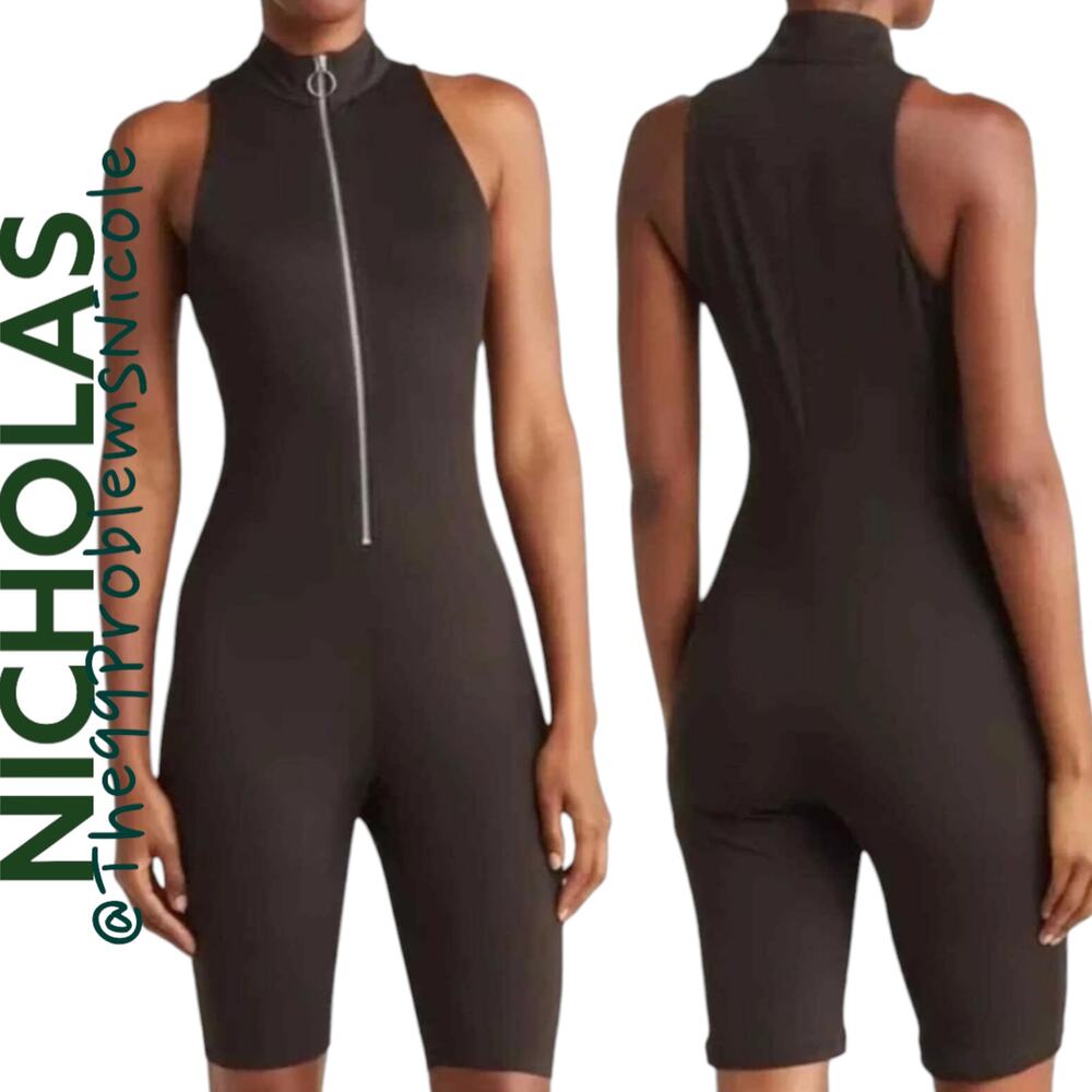Nicholas Black Ribbed Romper